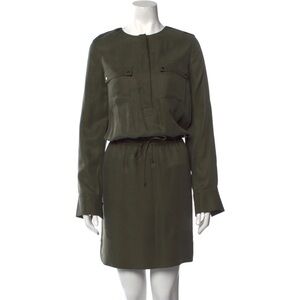 Vince Olive Long Sleeve Utility Dress EUC
